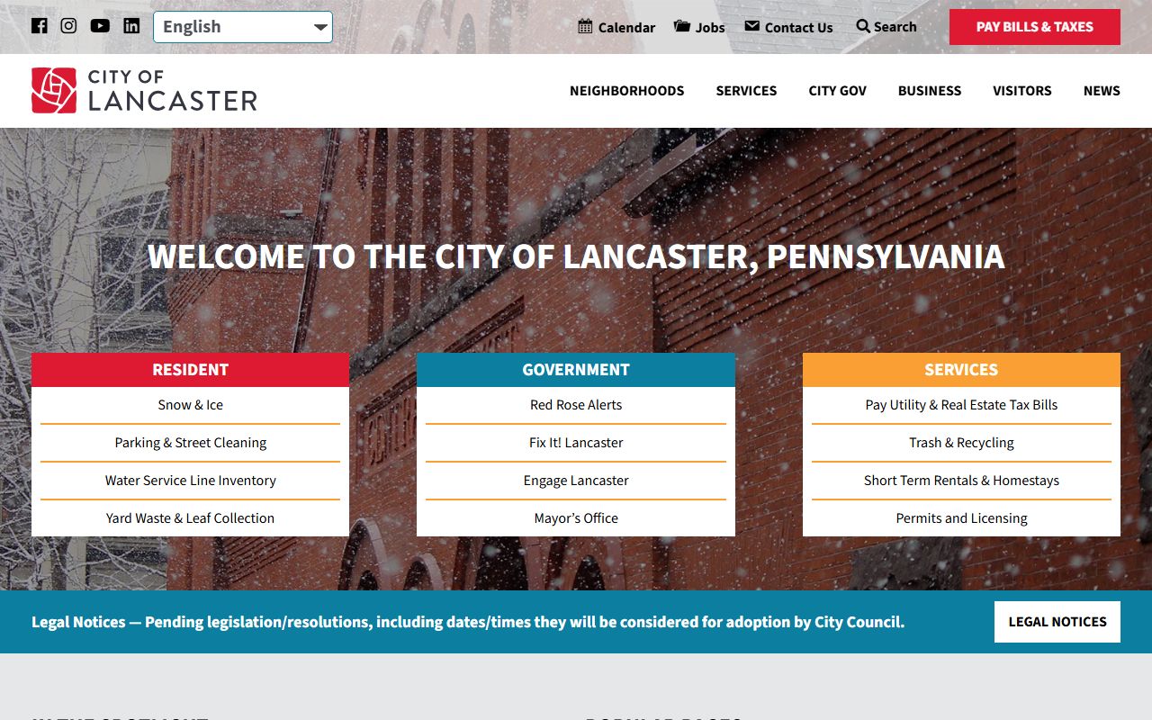 City of Lancaster official website for divorce records research
