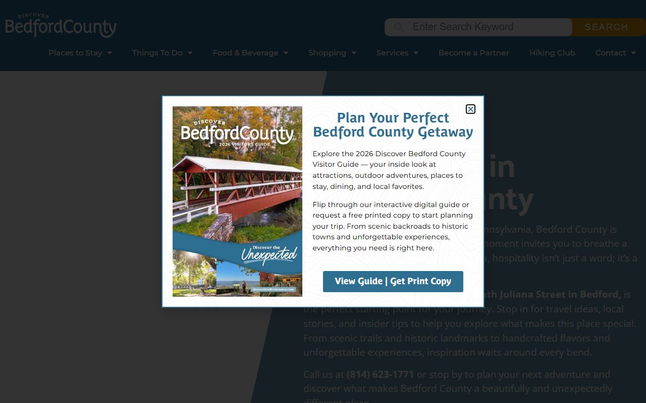 Bedford County community information website with courthouse and public records resources