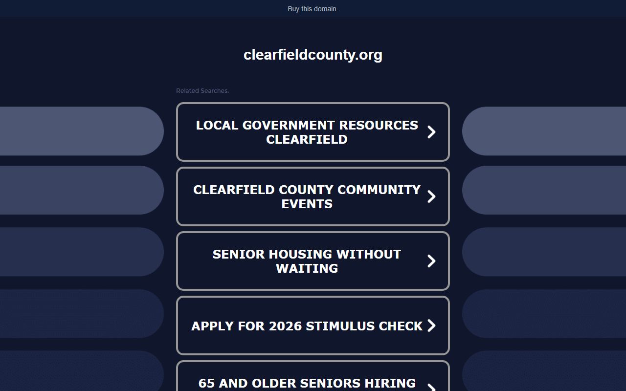 Clearfield County official website showing public services and courthouse information