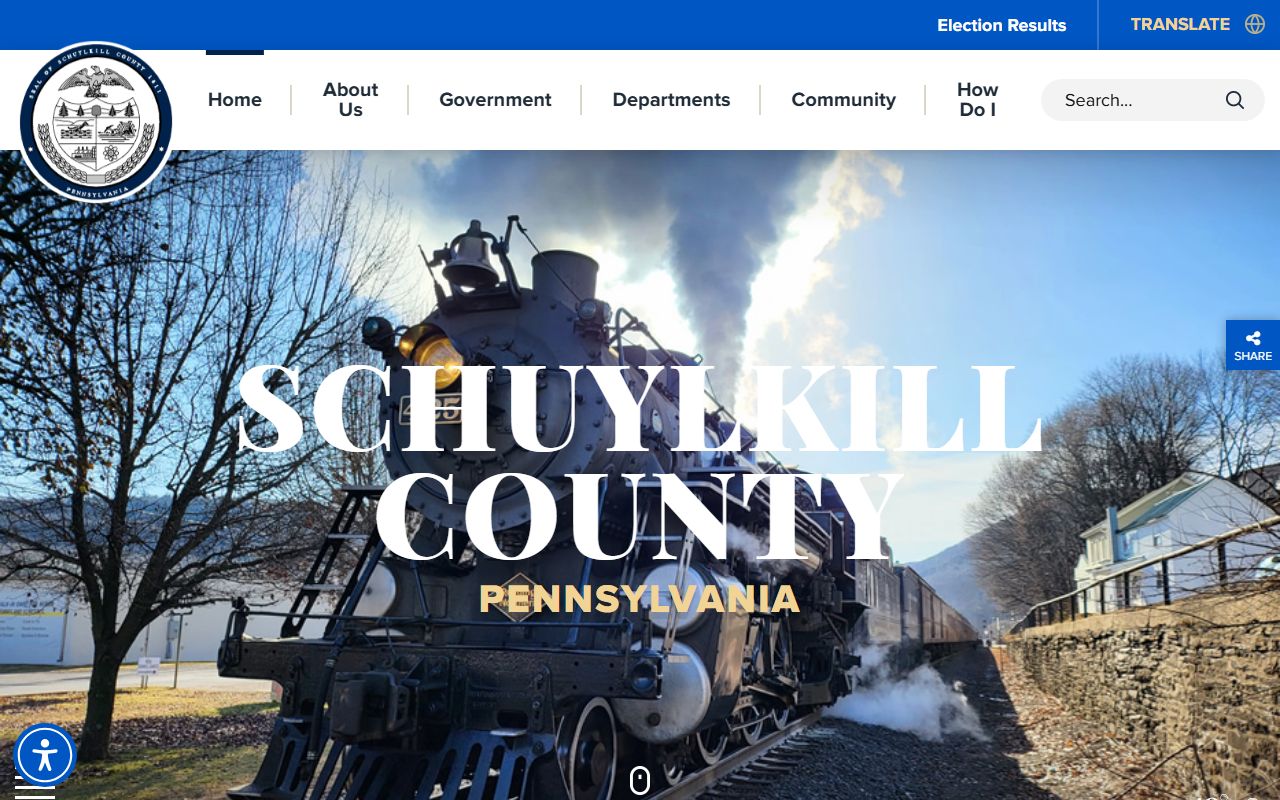 Schuylkill County government official website for divorce records and courthouse services