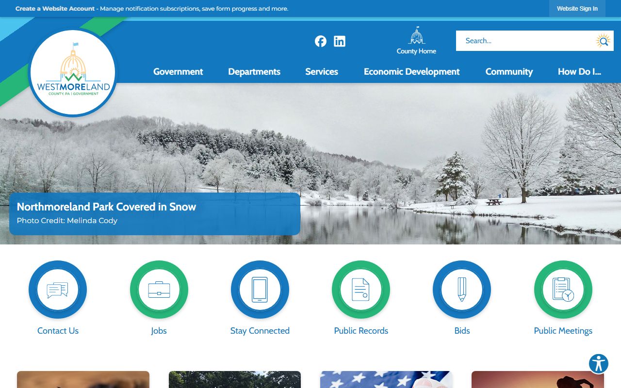 Westmoreland County official website for divorce records and court resources